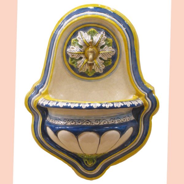 GFON901 BL060 - Outdoor Wall Fountain cm. 60H x 45L x 18P (blue)